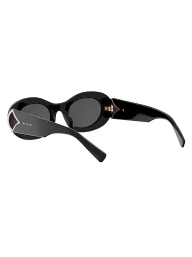 BVLGARI Women's Diva's Dream 50MM Oval Sunglasses - Shiny Black Smoke | Thumbnail 4