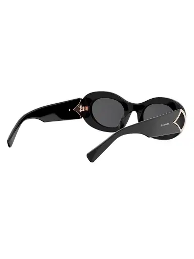 BVLGARI Women's Diva's Dream 50MM Oval Sunglasses - Shiny Black Smoke | Thumbnail 6