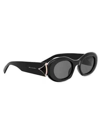 BVLGARI Women's Diva's Dream 50MM Oval Sunglasses - Shiny Black Smoke | Thumbnail 8