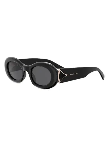 BVLGARI Women's Diva's Dream 50MM Oval Sunglasses - Shiny Black Smoke | Thumbnail 1