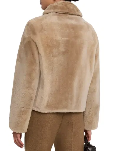 Yves Salomon Women's Veste Shearling Jacket - Sand Bay - Size 6 | Thumbnail 4 Yves Salomon Women's Veste Shearling Jacket - Sand Bay - Size 6 | Thumbnail 4