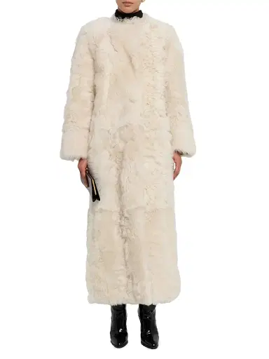 Yves Salomon Women's Reversible Shearling Coat - Meringue - Size 10 | Thumbnail 2 Yves Salomon Women's Reversible Shearling Coat - Meringue - Size 10 | Thumbnail 2