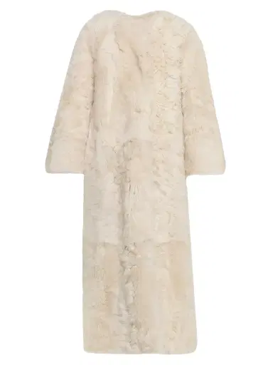 Yves Salomon Women's Reversible Shearling Coat - Meringue - Size 10 | Thumbnail 1 Yves Salomon Women's Reversible Shearling Coat - Meringue - Size 10 | Thumbnail 1
