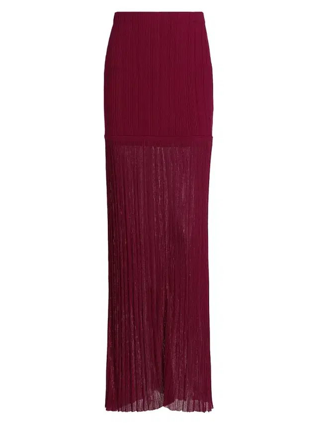 Derek Lam 10 Crosby Women's Romina Plissé Maxi Skirt - Carmine