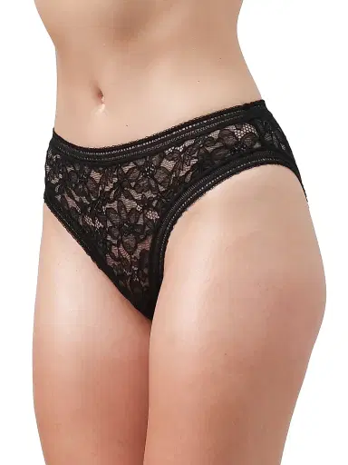 Wolford Women's Graphic Lace Hipster Brief - Black | Thumbnail 3