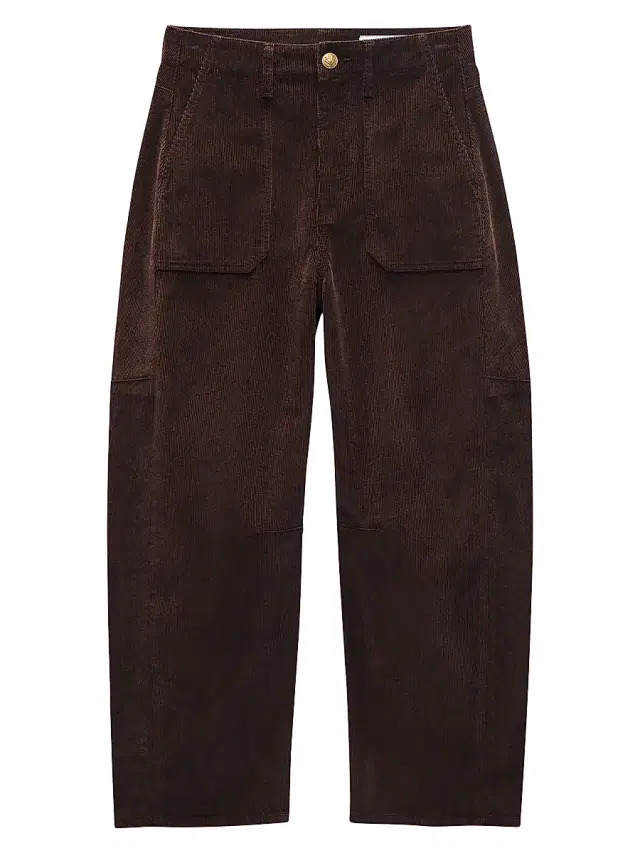 rag & bone Women's Charlie Corduroy Barrel-Leg Pants - Dark Brown
