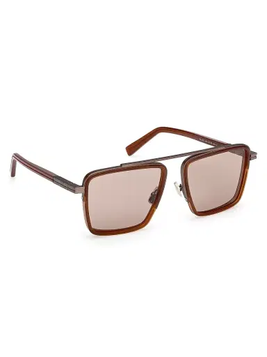 ZEGNA Men's 57MM Geometric Sunglasses - Opal Brown Bronze | Thumbnail 8 ZEGNA Men's 57MM Geometric Sunglasses - Opal Brown Bronze | Thumbnail 8