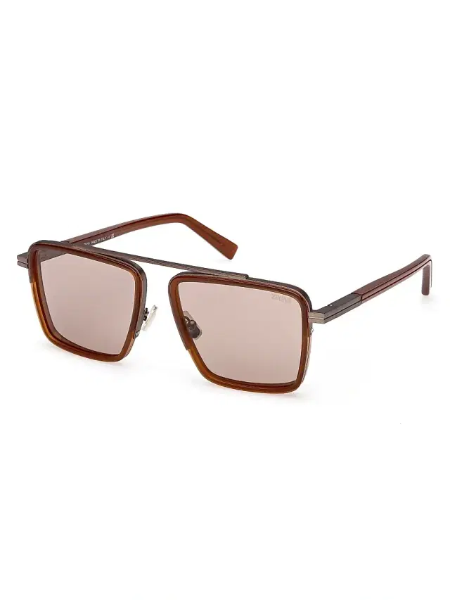 Men's 57MM Geometric Sunglasses - Opal Brown Bronze