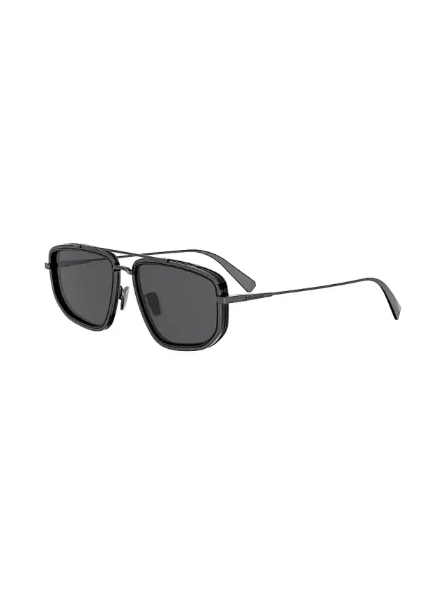 BVLGARI Women's B. Zero1 57MM Rectangular Sunglasses - Shiny Dark Ruthenium Smoke