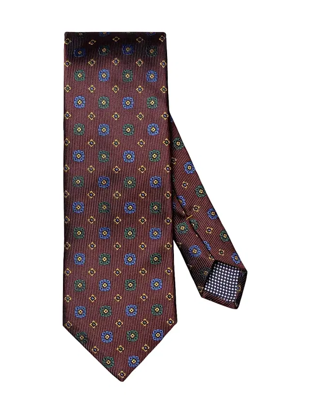 Men's Geometric Silk Tie - Red