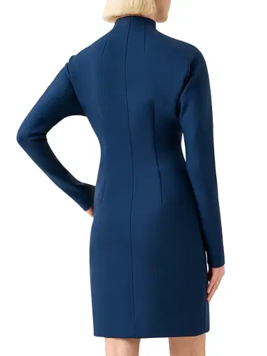 Akris Women's Techno Neoprene Minidress - Denim Blue - Size 12 | Thumbnail 5