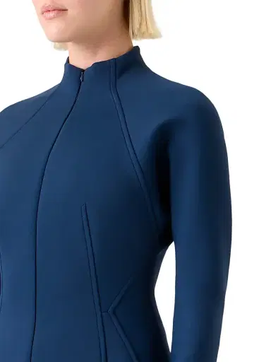 Akris Women's Techno Neoprene Minidress - Denim Blue - Size 12 | Thumbnail 6