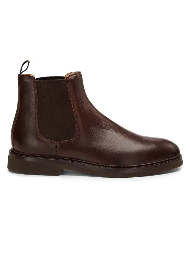 Men's Leather Ankle Boots - Brown