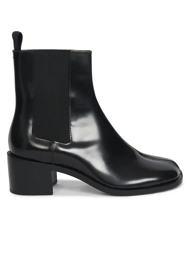 Maison Margiela Women's Tabi City 60MM Leather Chelsea Boots - Black