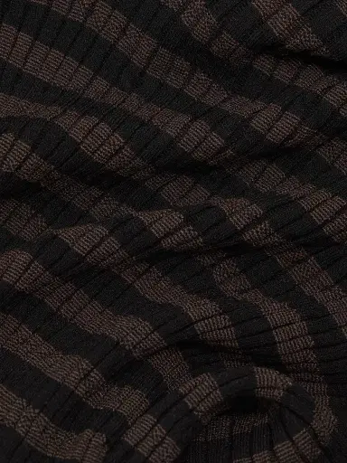 MM6 MAISON MARGIELA Women's Striped Mock-Turtleneck Sweater - Black Brown - Size XS | Thumbnail 7