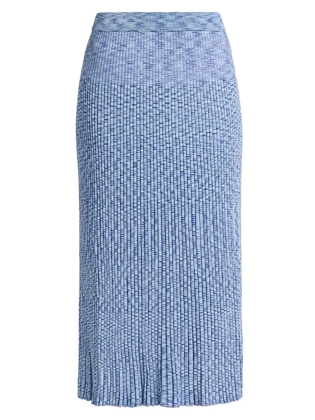 Zimmermann Women's Mouliné Ribbed Midi-Skirt - Blue Multi