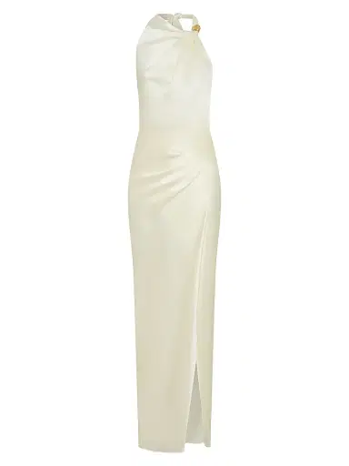 NICHOLAS Women's Galilea Satin Maxi Dress - Pearl | Thumbnail 1