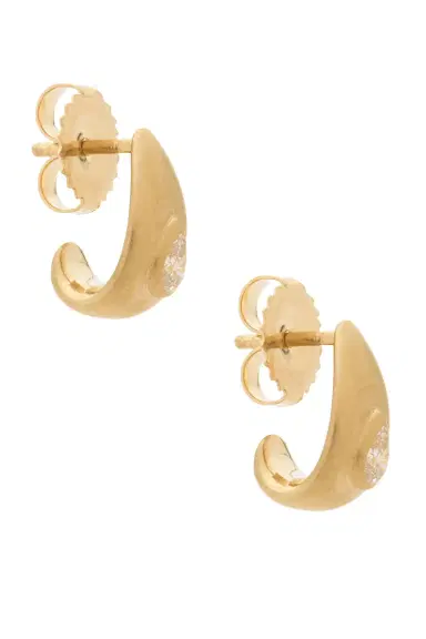 LOGAN HOLLOWELL Water Drop Diamond Baby Tusk Earrings | Thumbnail 1 LOGAN HOLLOWELL Water Drop Diamond Baby Tusk Earrings | Thumbnail 1