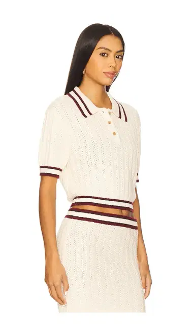Lovers and Friends Remy Pointelle Polo Top | Thumbnail 2