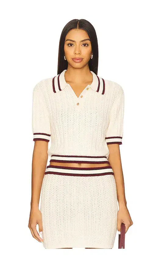 Lovers and Friends Remy Pointelle Polo Top