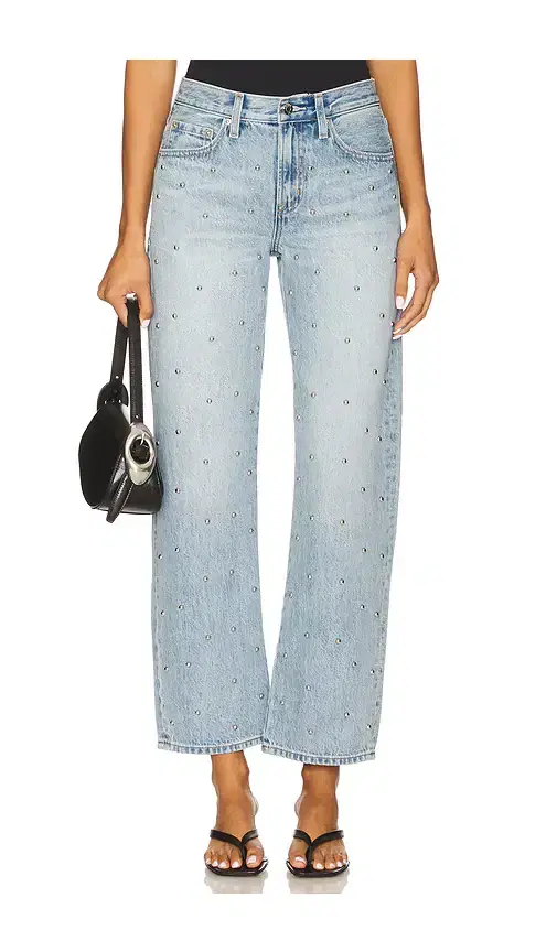 Pistola Lexi Mid Rise Bowed Straight Jeans
