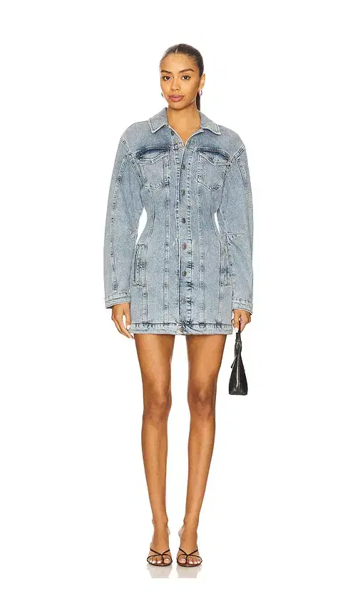 Good American Barrel Long Sleeve Mini Dress