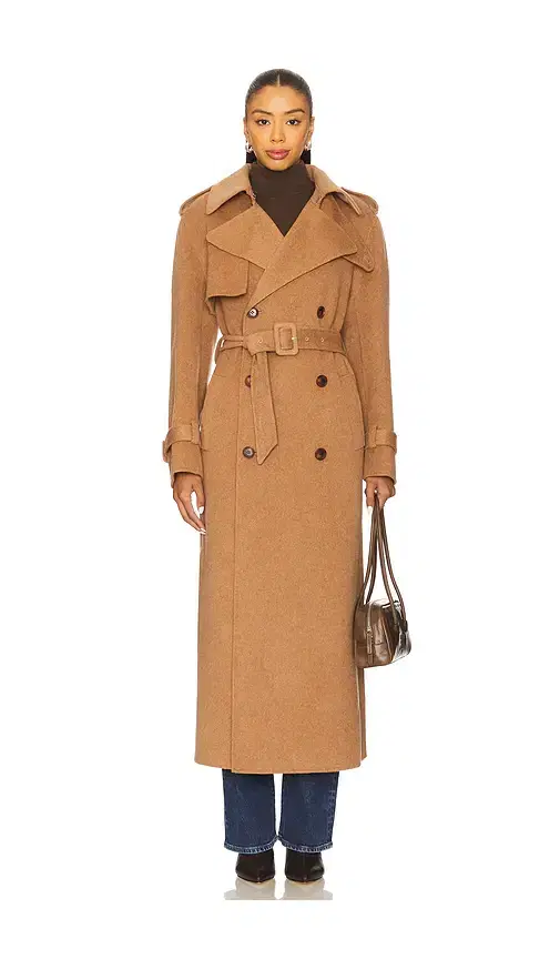 SIMKHAI Rumi Belted Long Coat