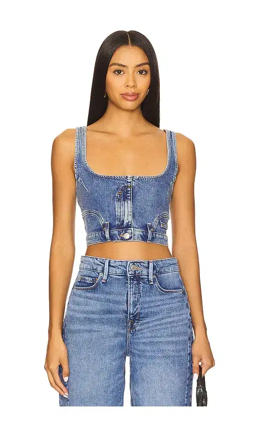 Good American Reworked Denim Vest