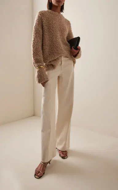 AMIYA Astrakan Textured Wool-Blend Sweater | Thumbnail 2