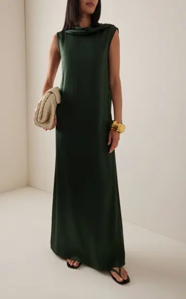 Altuzarra Sethie Silk Maxi Dress - Green | Thumbnail 4