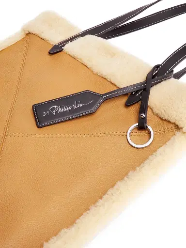 3.1 Phillip Lim Women's Slim Shearling-Trimmed Leather Tote Bag - Camel | Thumbnail 5 3.1 Phillip Lim Women's Slim Shearling-Trimmed Leather Tote Bag - Camel | Thumbnail 5