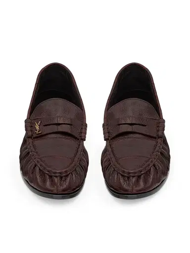 Saint Laurent Men's Le Loafers Supple in Eel - Scotch Brown - Size 11.5 | Thumbnail 3