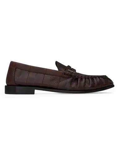 Saint Laurent Men's Le Loafers Supple in Eel - Scotch Brown - Size 11.5 | Thumbnail 1