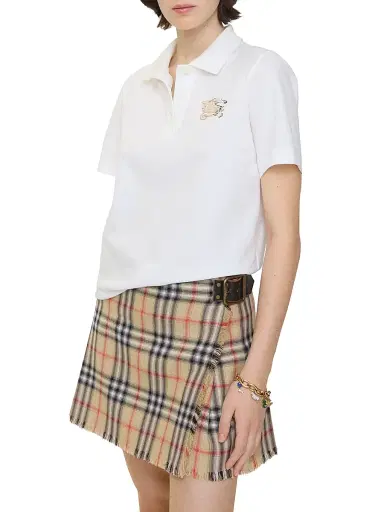 Burberry Women's Priscilla EKD Polo Shirt - Chalk - Size XS | Thumbnail 2
