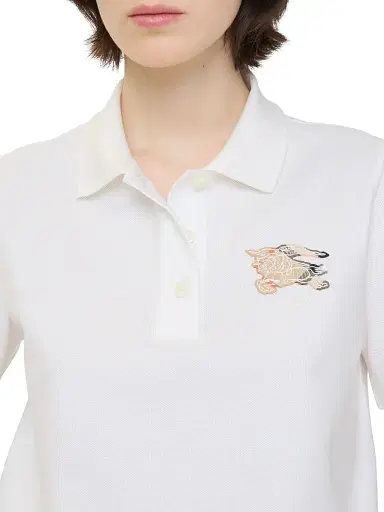 Burberry Women's Priscilla EKD Polo Shirt - Chalk - Size XS | Thumbnail 3