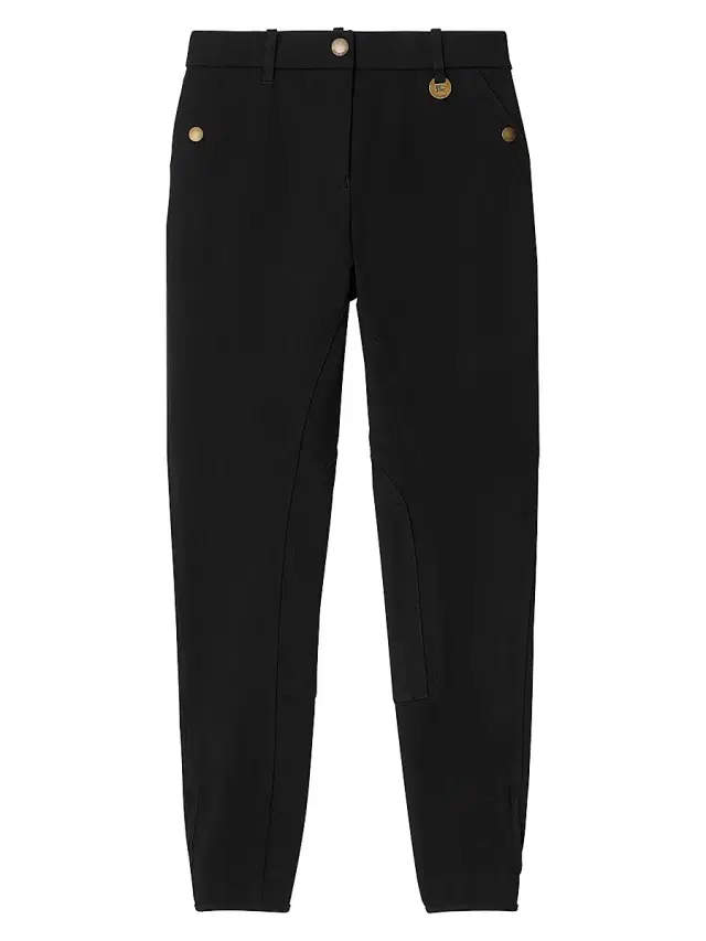 Women's Anne Herringbone Stretch-Cotton Slim-Fit Jodhpurs - Black