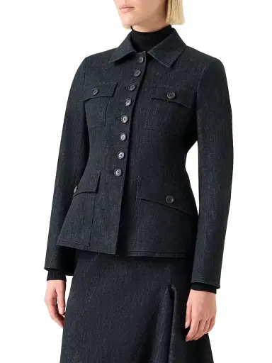 Akris Women's Delia Denim Jacket - Black Denim - Size 2 | Thumbnail 4 Akris Women's Delia Denim Jacket - Black Denim - Size 2 | Thumbnail 4