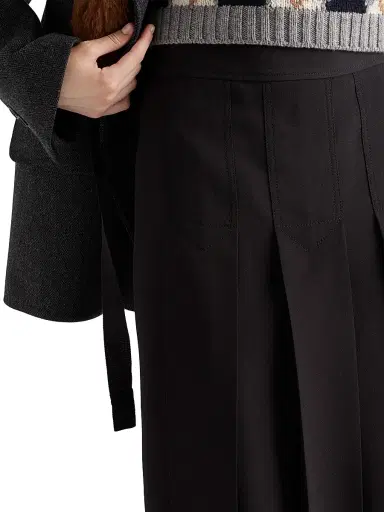 Prada Women's Sablé Satin Skirt - Black | Thumbnail 5