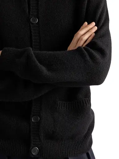 Prada Men's Cashmere Cardigan - Black | Thumbnail 5 Prada Men's Cashmere Cardigan - Black | Thumbnail 5