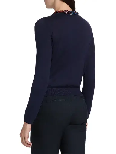 Etro Women's Jeweled Neckline Cardigan - Blue Mare | Thumbnail 5