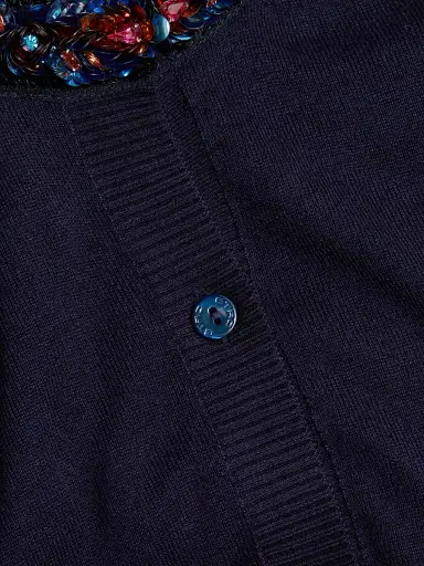Etro Women's Jeweled Neckline Cardigan - Blue Mare | Thumbnail 7