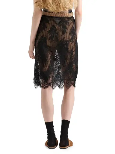 Prada Women's Lace Pencil Skirt - Black | Thumbnail 3