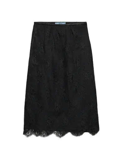 Prada Women's Lace Pencil Skirt - Black | Thumbnail 1