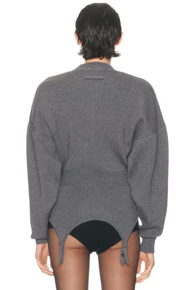 Jean Paul Gaultier High Neck Bat Sleeves Lingerie Garter Pullover Sweater | Thumbnail 3