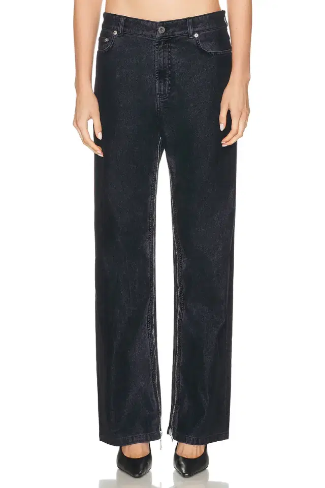 Jean Paul Gaultier Inseam Zip Detail Flock Pant
