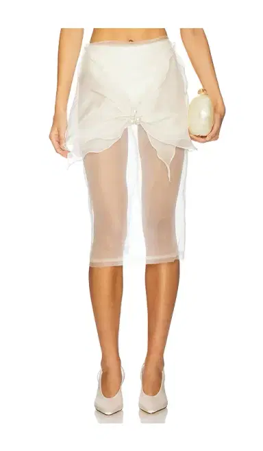 Milkwhite x REVOLVE Organza Midi Skirt With Big Bow | Thumbnail 1 Milkwhite x REVOLVE Organza Midi Skirt With Big Bow | Thumbnail 1