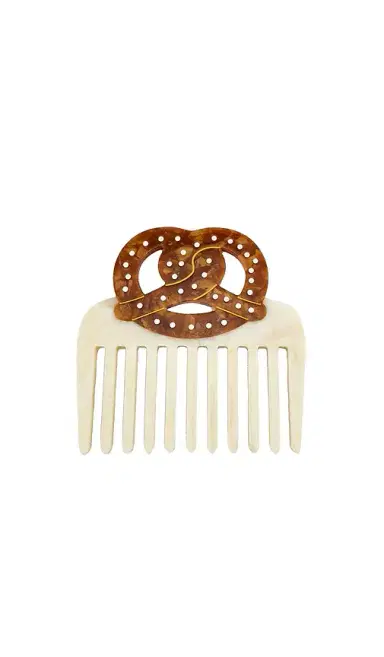 Solar Eclipse Hand-painted Pretzel Pocket Hair Comb | Thumbnail 1