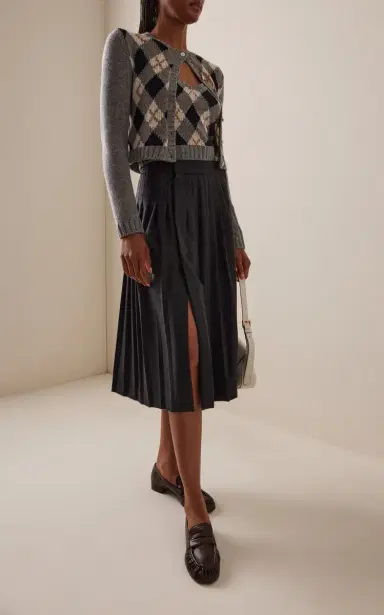 Prada Cropped Argyle Knit Wool Tank Top | Thumbnail 3 Prada Cropped Argyle Knit Wool Tank Top | Thumbnail 3