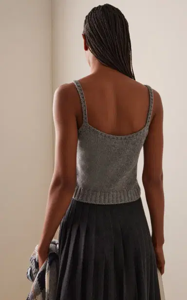 Prada Cropped Argyle Knit Wool Tank Top | Thumbnail 4 Prada Cropped Argyle Knit Wool Tank Top | Thumbnail 4