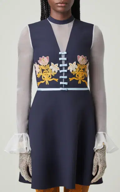 Valentino Garavani Embroidered Virgin-Wool Blend Mini Skirt | Thumbnail 3